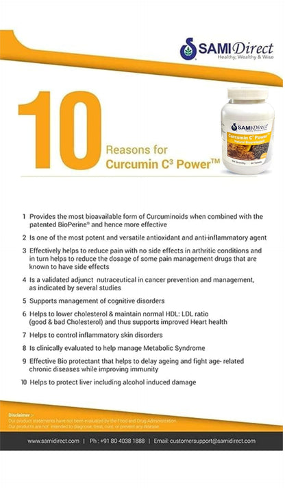 SAMIDirect Curcumin|| C3 Power|| PowerTablets (Set of 2)