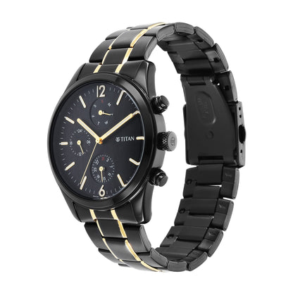 Titan Classique Quartz Analog Black Dial Two Toned Black and Gold Stain- image 5