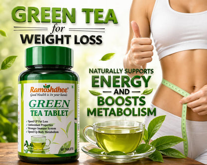 Ramoshdhee Green Tea Tablet, Fat Loss, Antioxidant Properties, Stronger Immune System, Boosts Metabolism, 60 Tablets