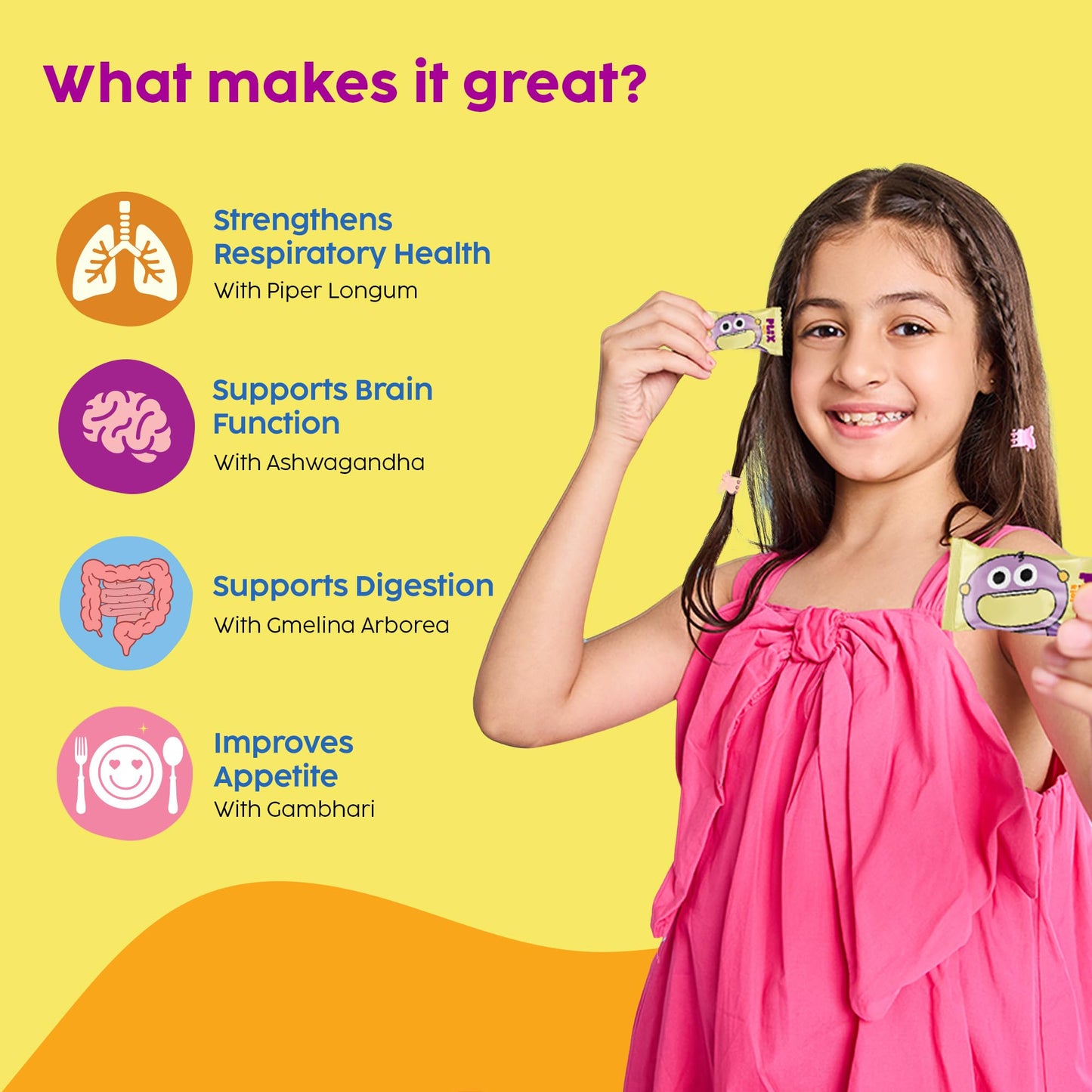 PLIX - THE PLANT FIX Kids ChyawanBoost Gummies | Helps Boost Immunity & Supports Digestion | with 34 Herbs | Amla & Ashwagandha Extract | Daily Use | 30 gummies