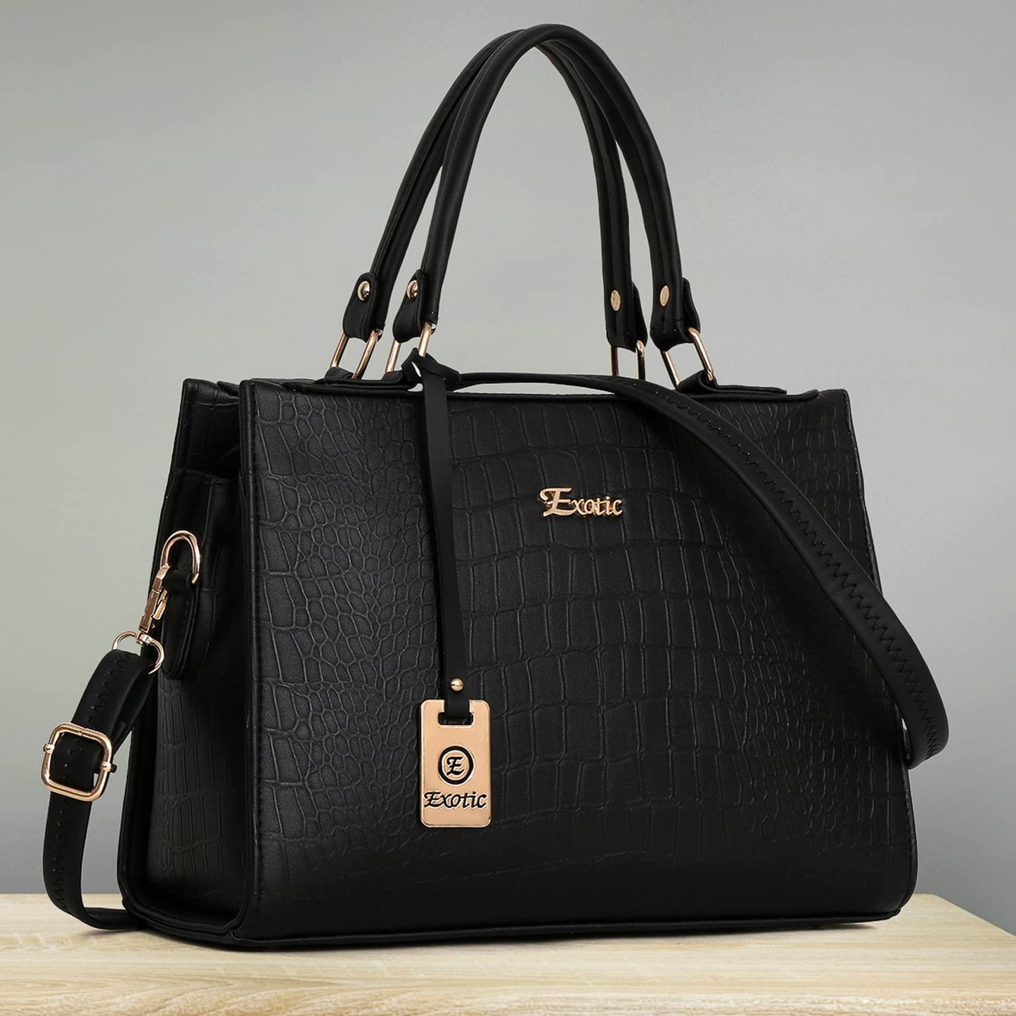 EXOTIC formal hand bag for women (Black)