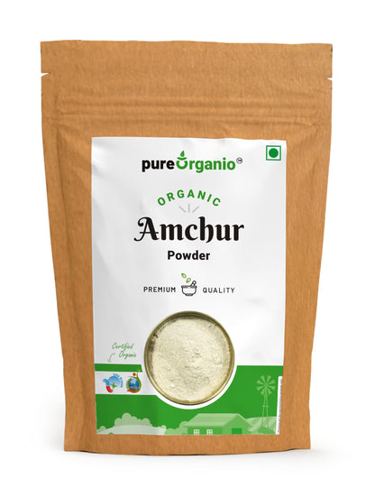 Pure Organio Organic Amchur Powder, Authentic Dry Mango Powder, Traditional Aamchoor Powder for Flavorful Indian Cuisine, NPOP Organic Certified Indian Spices (200 Gm)