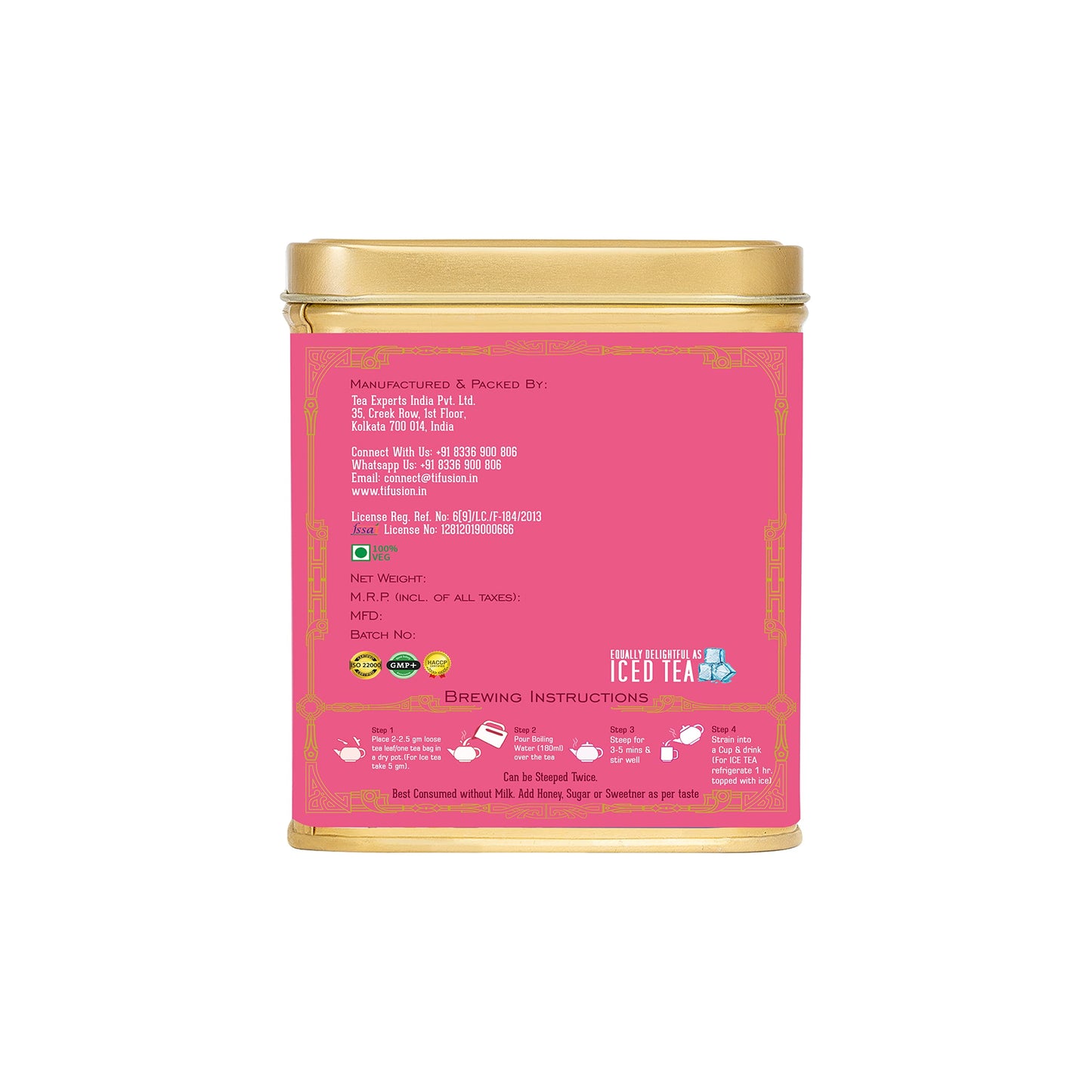 Tifusion Organic White Tea with Rose for Healthy Hair & Glowing Skin With Green World Healthiest Tea Antioxidant Herbal Cooler Tea (100 Gram, 50 Serving Cups)