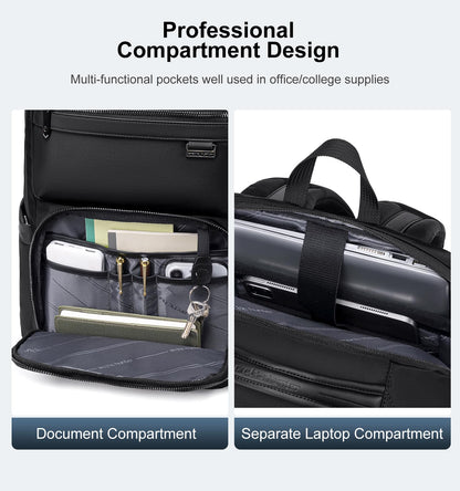 Arctic Hunter Nylon Business Backpack Shockproof 15.6" Laptop Pocket 20L Water Repellent Moltiple Pockets Smart Organizer Anti Theft Design