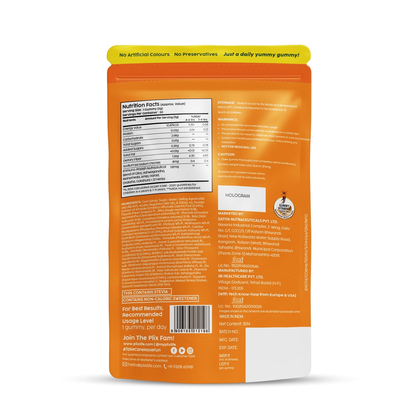 PLIX - THE PLANT FIX Kids ChyawanBoost Gummies | Helps Boost Immunity & Supports Digestion | with 34 Herbs | Amla & Ashwagandha Extract | Daily Use | 30 gummies