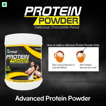 Zindagi Protein Powder for Adult - Whey Protein Powder - Health Supplements for Adult - Sugar Free Nutrition Drink (200 Gm)