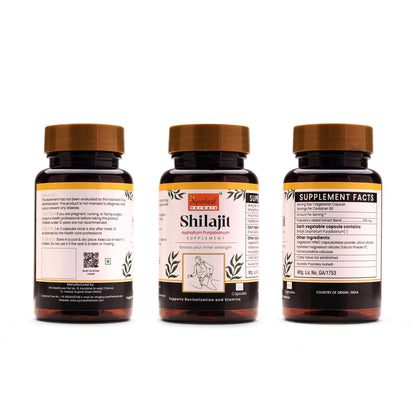 Ayurleaf Herbals Shilajit Capsules | Pure herbal for Strength, and Power | Ayurvedic Supplement | For Men (60 Capsules)