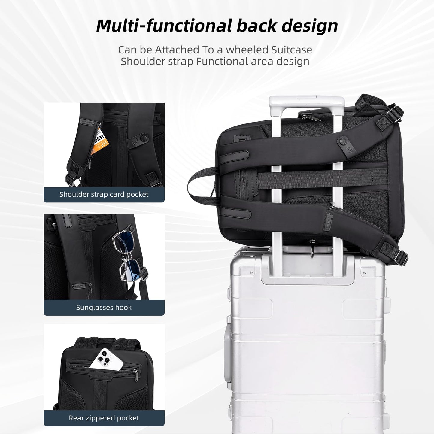 Arctic Hunter Laptop Backpack for Men Women Stylish College Backpack Anti-theft 15.6" Laptop Bag with USB Port Water-resistant Sleek for Daily School Office Commuting (B00812, Black)