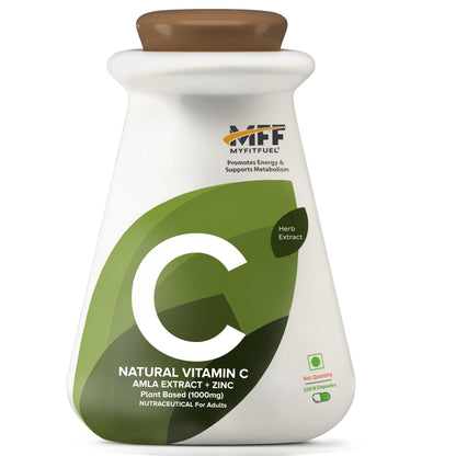 MyFitFuel Natural Vitamin C with Zinc, From Amla Extract Plant Based, (1000 mg),