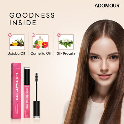 ADOMOUR Hair Finishing Stick Gel 15Ml | Anti Flyaway Stick To Tame Frizzy, Flyaways And Baby Hairs For Sleek And Polished Look | Non-Greasy, Non-Sticky | All Hair Types