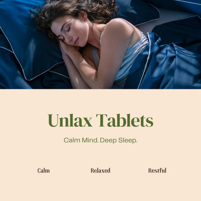 Raseshwar Unlax Ayurvedic Herbal Tablets for Sleep & Stress Support | With Jatamansi, Sarpagandha & Brahmi | Calming Nervous System Formula | 1000mg | 30 Tablets