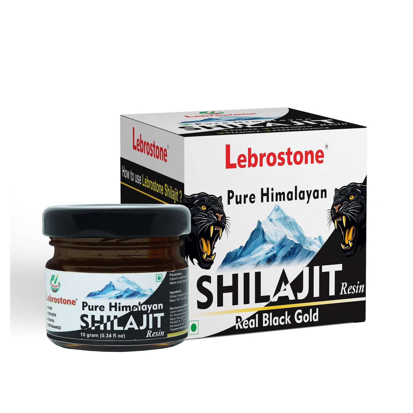 Lebrostone Pure Himalayan Shilajit Resin – | Natural Energy Booster | Enhances Strength, Stamina & Performance (10 g (pack of 1))
