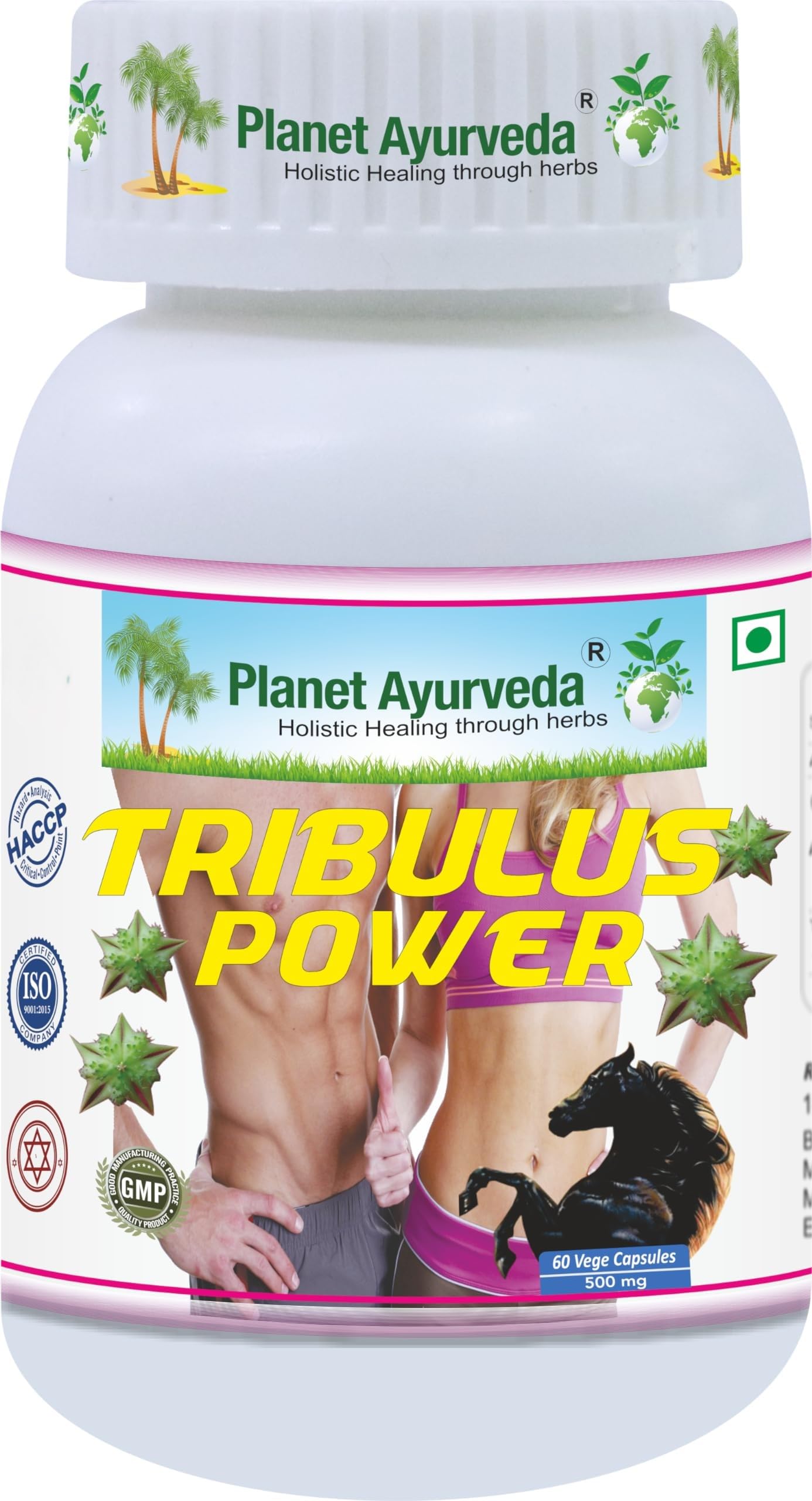Planet Ayurveda Tribulus Power- Herbal Supplement, 60 Capsules - Gokshur Extract (Tribulus terrestris), 500 mg, Vegetarian