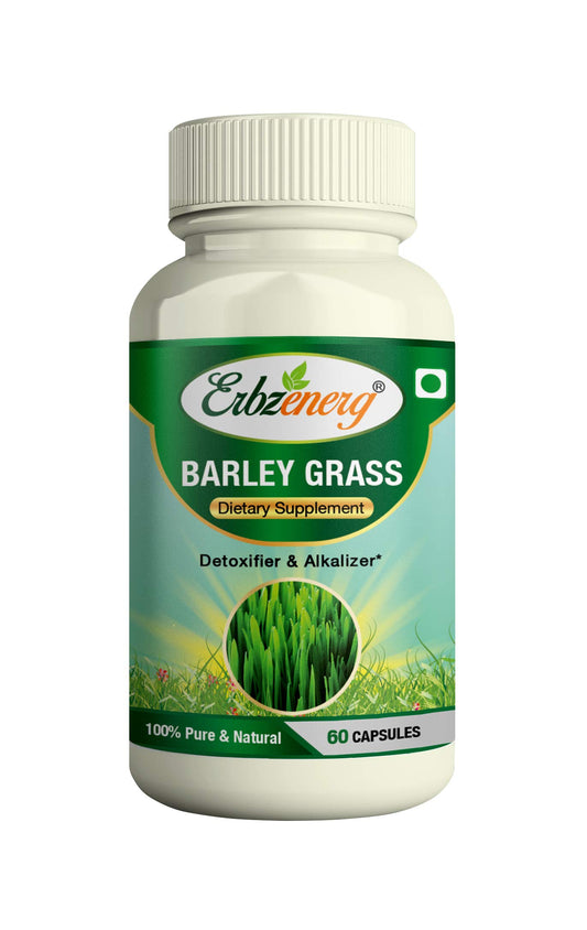 ERBZENERG® Organic Barley Grass (Hardeum vulgare) 60 Capsules (Pack of 1)