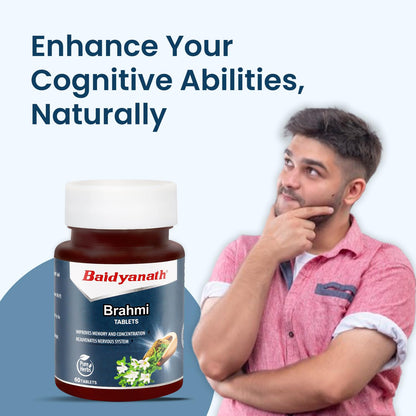 Baidyanath Brahmi Tablets - 60 Tab | Helps To Handle Life’s Daily Stress | Promotes Mind Relaxation| (Pack of 1)