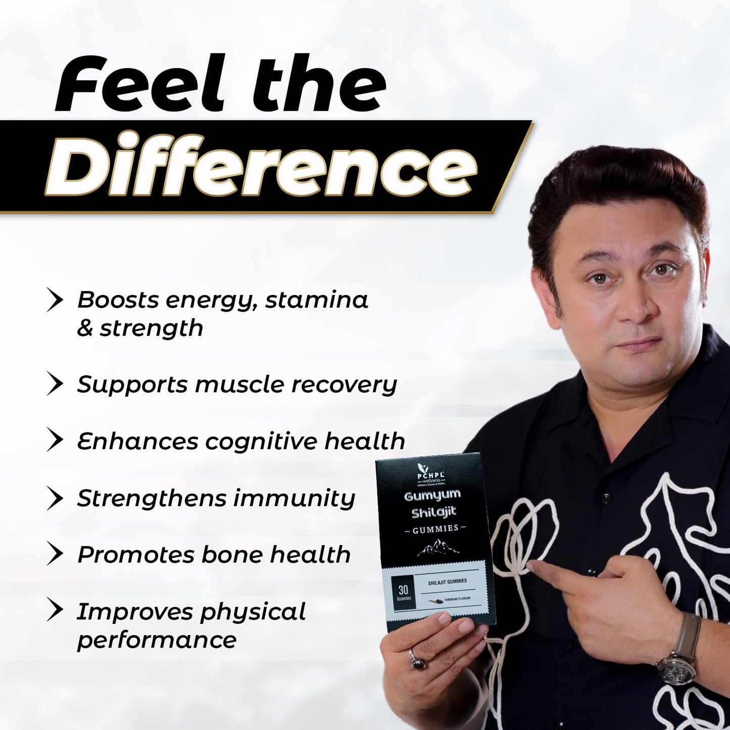 Gumyum Shilajit Gummies, Tamarind (Imli) Flavour, Boost Stamina, Endurance & Energy, 75% Fulvic Acid for Overall Immunity and Vitality 30 Gummy