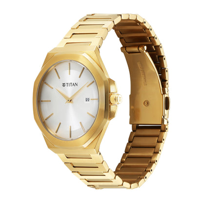 Titan Classic Slim Quartz Analog with Date Silver Dial Stainless Steel- image 2