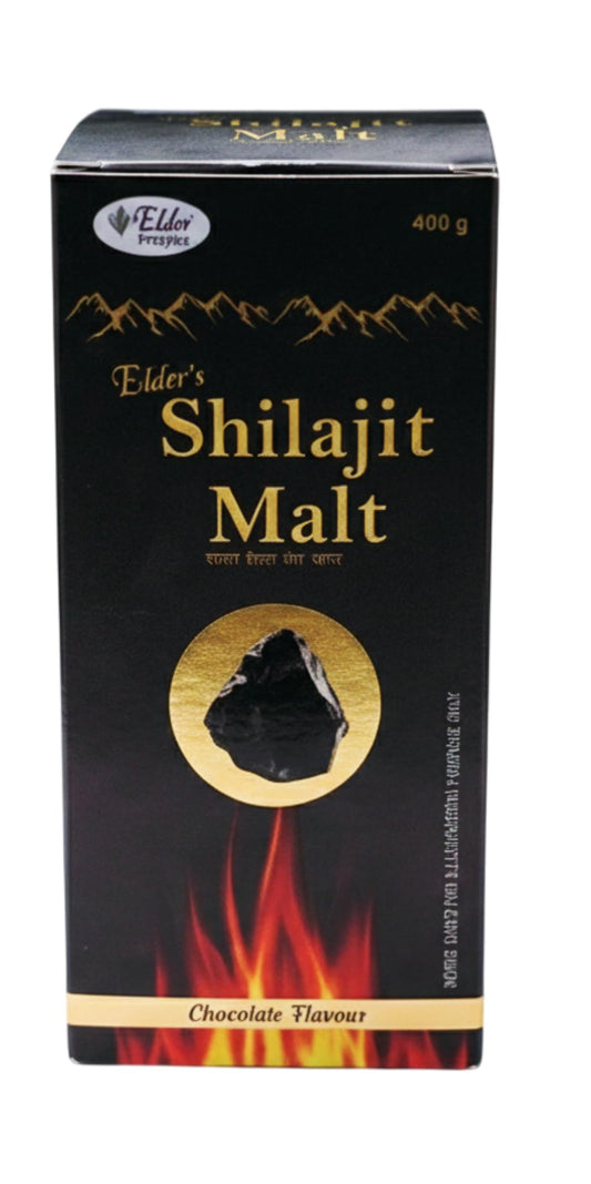 Elder's Shilajit Malt I For Energy, Endurance & Vitality I 100% Ayurvedic Vitality Formula I Pure Shilajit and Herbs I Chocolate Flavour Shilajit I Stamina and Strength Support 400gm