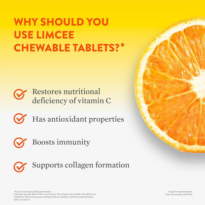 Limcee Chewable Natural Vitamin C Chewable Tablets 500mg || Tangy Orange Flavour || Boost Immunity || Supports Energy || Antioxidant || Skin Care || Men and Women -15 Tabs (Pack of 5)