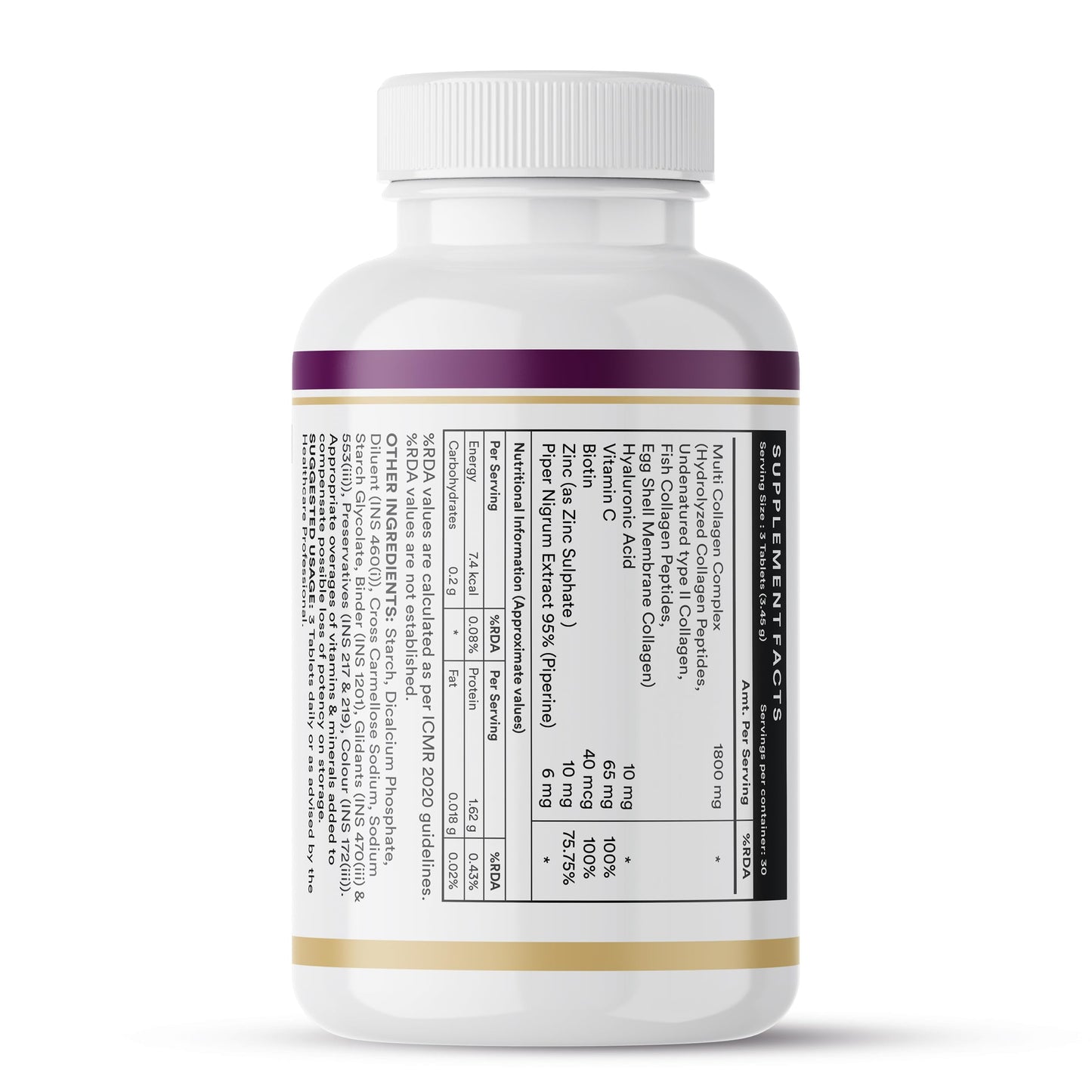 INLIFE Multi Collagen Complex Tablets | 5 Types Peptides I, II, III, V & X with Biotin, Hyaluronic Acid | Collagen Powder Supplements for Women & Men - 90 Tablets (Pack of 1)