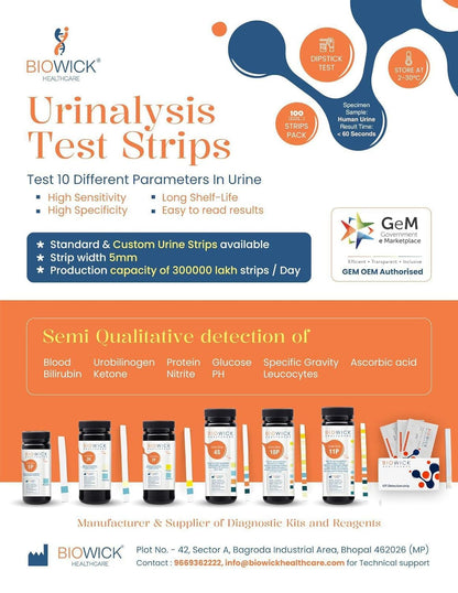 Biowick UTI Home Test Kit | 3 Urine Test Strips | Early UTI Detection at Home | Clinically Tested | Tests Leukocytes & Nitrites | Hygienic & Accurate | Self-Testing Kit | Ideal for Women & Seniors