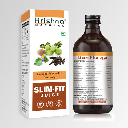 Krishna Natural Slim-Fit Juice 500ml | Ayurvedic Fat Burner Juice | Natural Weight Loss & Metabolism Booster | Herbal Slimming Supplement