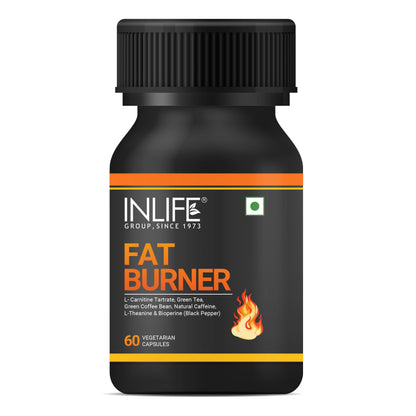 INLIFE Fat Burner, L-Carnitine Green Tea, Energy & Focus, 60 Veg Capsules (Pack of 1, 60)