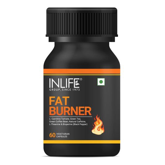 INLIFE Fat Burner, L-Carnitine Green Tea, Energy & Focus, 60 Veg Capsules (Pack of 1, 60)