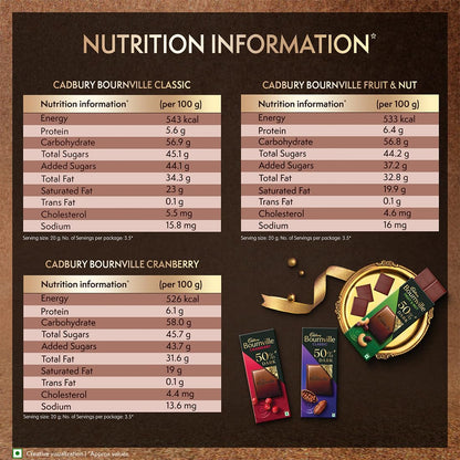 Cadbury Bournville 50% Dark Chocolate Assorted Collection Gift Pack, 228 g