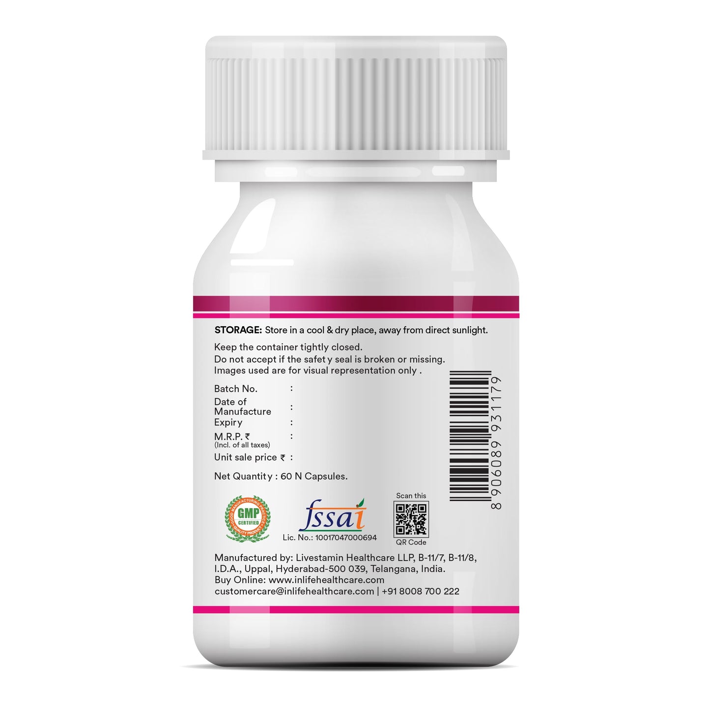 INLIFE Multivitamin for Women Supplement, Biotin D3 Calcium, 60 Veg Caps