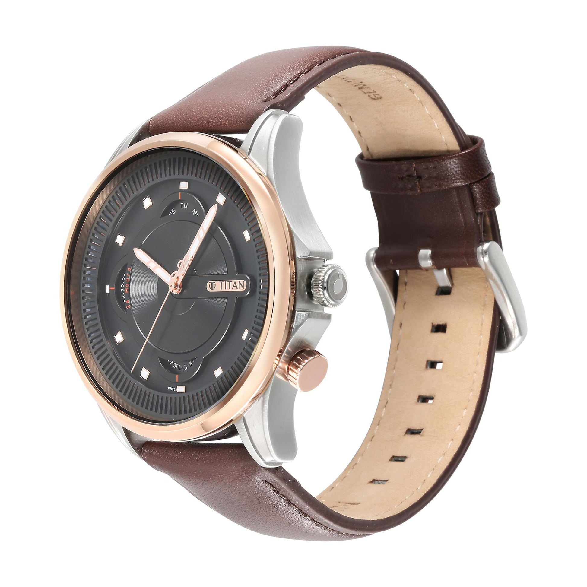 Titan Regalia Techno Beats Black Dial Analog with Day and Date Steel St- image 4