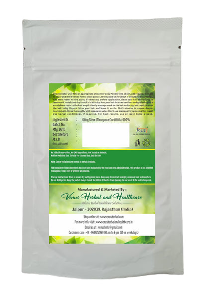 VENUS Unisex Giloy Powder For Hair Care | Natural - 100% Ground Tinospora Cordifolia Stems (100 Grams)