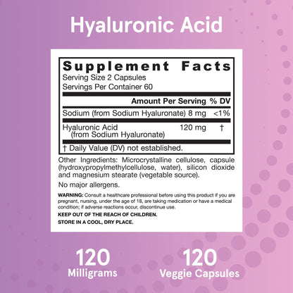 Jarrow Formulas, Hyaluronic Acid, 50 mg, 120 Veggie Caps- image 5