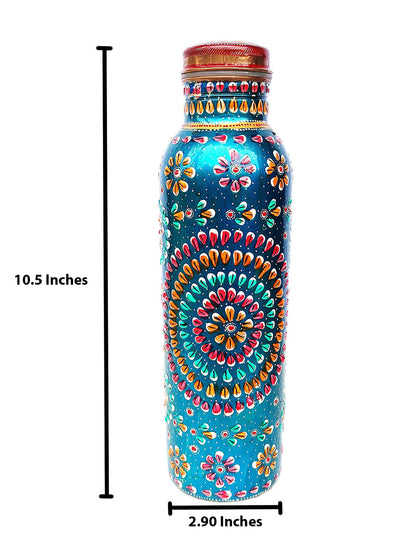 Rastogi Handicrafts Pure Copper Water Bottle For Ayurvedic Health Benefits (Joint Free & leak proof)