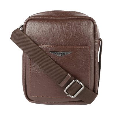 Police Men's Brown Color Cross Body Bag Made in PU