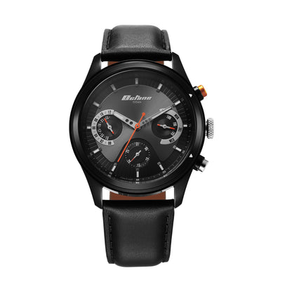 Titan Octane Phoenix Quartz Multifunction Black Dial with Black Leather Strap Wa
