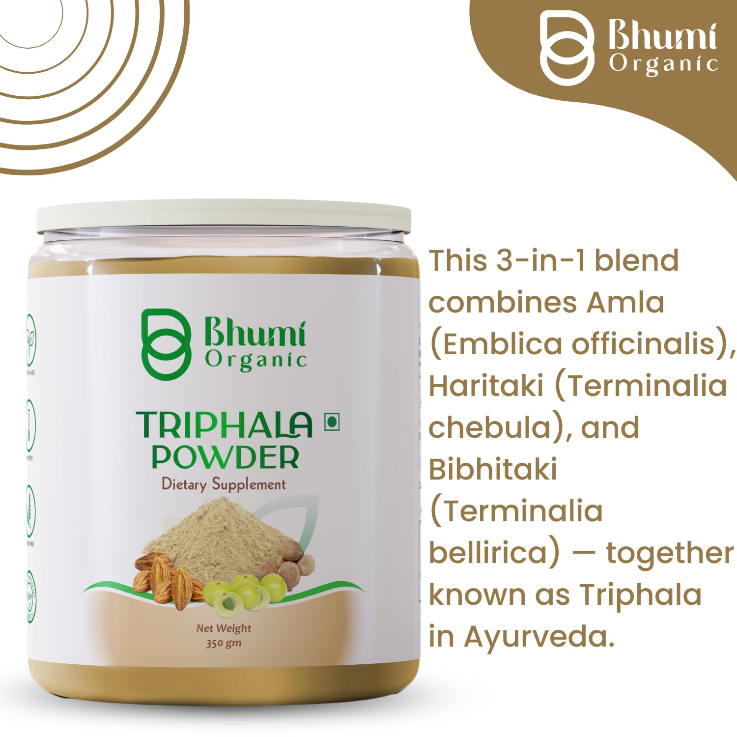 Bhumi Organic Triphala Powder 300g (10.58 Oz) | 100% Pure Ayurvedic Dig- image 7