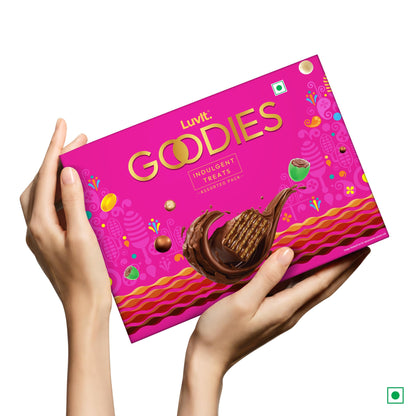 LuvIt. Goodies Chocolates Assorted Gift Pack | Premium Chocolate Gift Box | Perfect for Gifting, Celebrations, Festivals, Birthdays, and Special Occasions | Pack of 5-163.70g Each