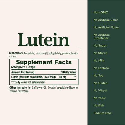 Nature's Bounty Lutein 40 mg 30 Softgels