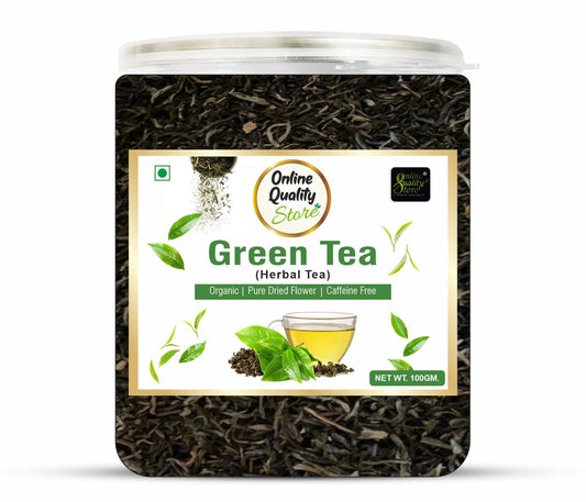 Online Quality Store Natural Green Tea - 100g | 100% Pure & Natural Herbal Green Tea Leaves | Whole Long Leaf | Boost Immunity
