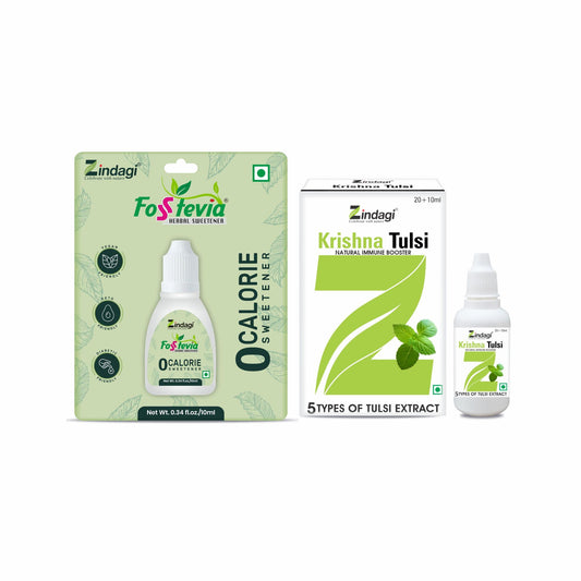 Zindagi Stevia Liquid Drops & Tulsi Drops (Stevia Combo Pack.)
