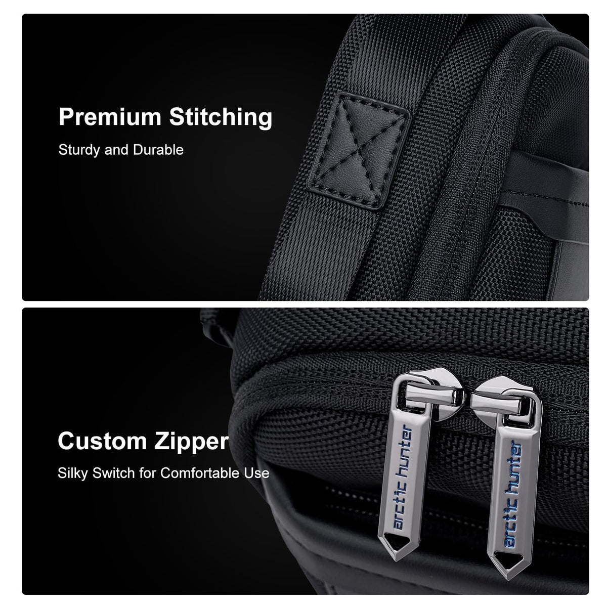 Arctic Hunter Small Sling Bag for Men 2L Compact Side Bag for Mobile Lightweight Multi-pocket Passport Bag for Men Mini Cash Bag Padded Shoulder Bag for Casual Office Daily, Black