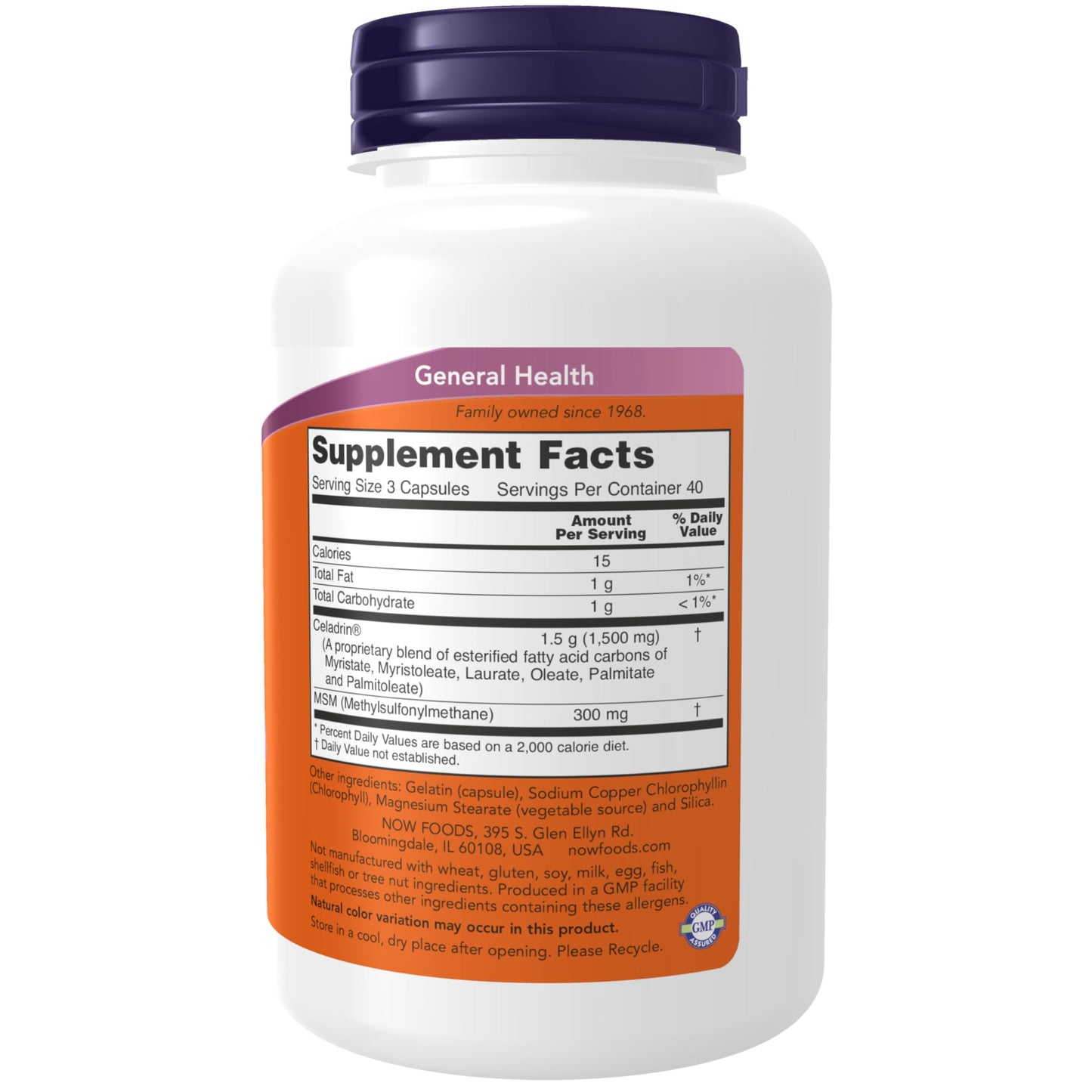 NOW Foods Celadrin and Msm, 120 Capsules / 500mg- image 7