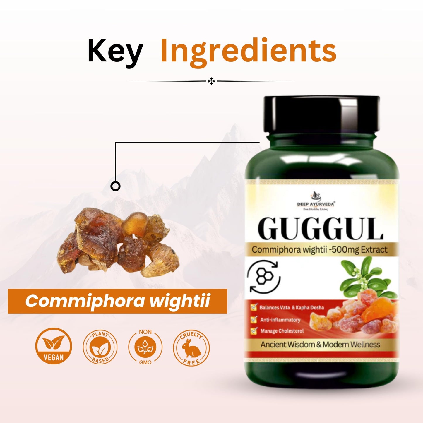 Deep Ayurveda Guggal Vegan Capsules