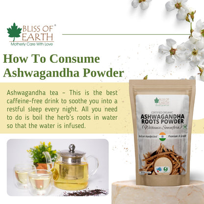 Bliss of Earth Ashwagandha Powder, Organic Stress Relief Supplement, 45- image 4