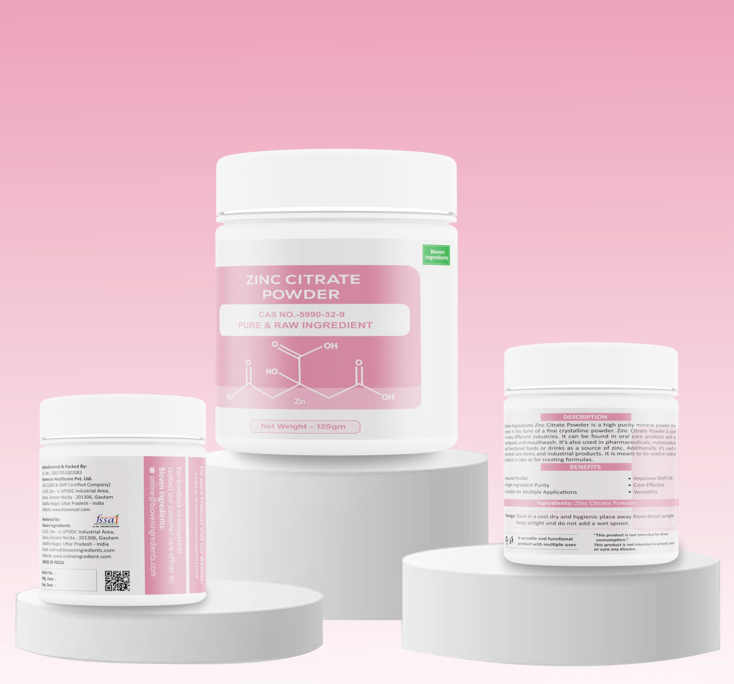 Bioven Ingredients Zinc Citrate Powder- 125gm