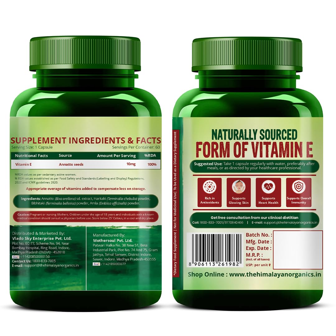 Himalayan Organics Plant Based Vitamin E Capsules (Non GMO Sunflower Oi- image 2