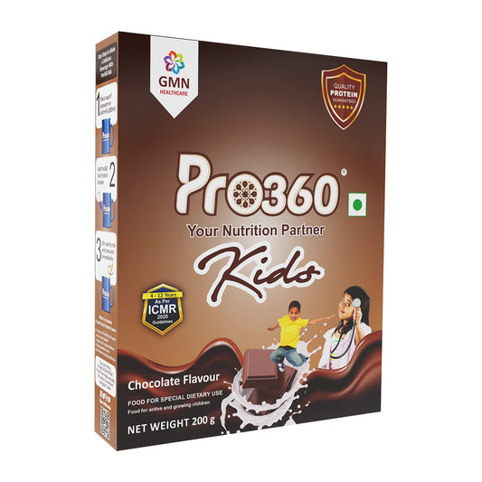 Pro360 Kids Nutrition & Protein Health Supplement Powder for Growing Children, Improves Growth, Active & Strong – 200g Refill Pack (Chocolate Flavor - Pack of 1)