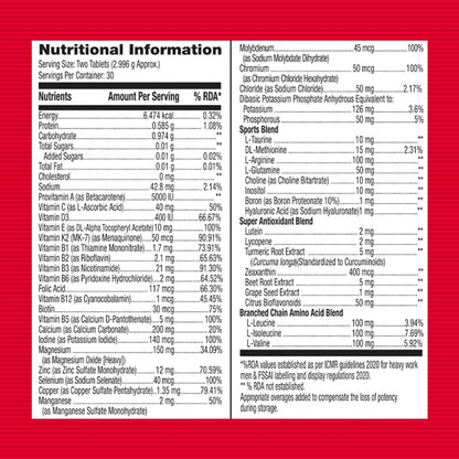 GNC Mega Men Sport Multivitamin for Men | 60 Tablets | 43 Premium Ingredients | Boosts Muscle Performance | Antioxidant Rich | Supports Prostate Health | Protects Heart & Vision | Formulated In USA