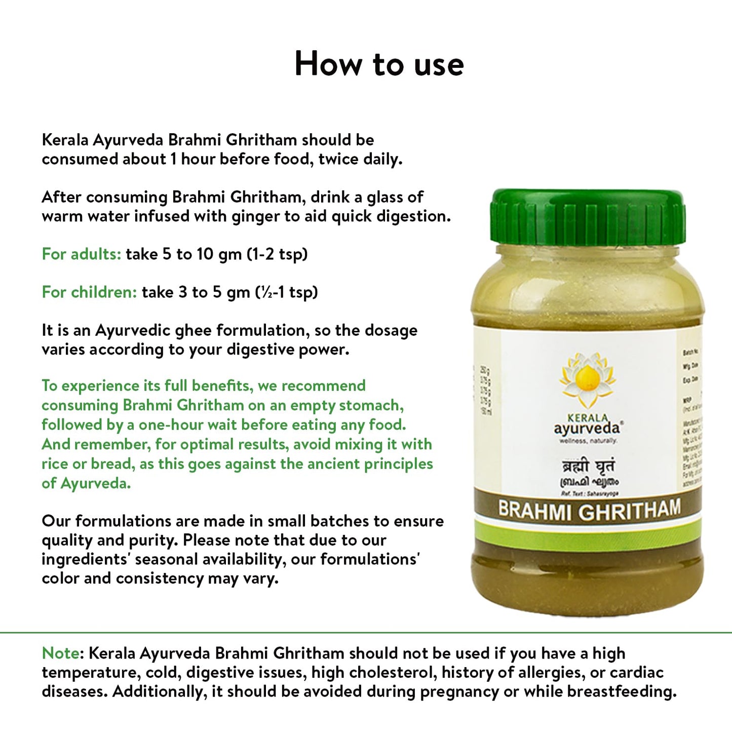 Kerala Ayurveda Brahmi Ghritham 150 ml- image 4